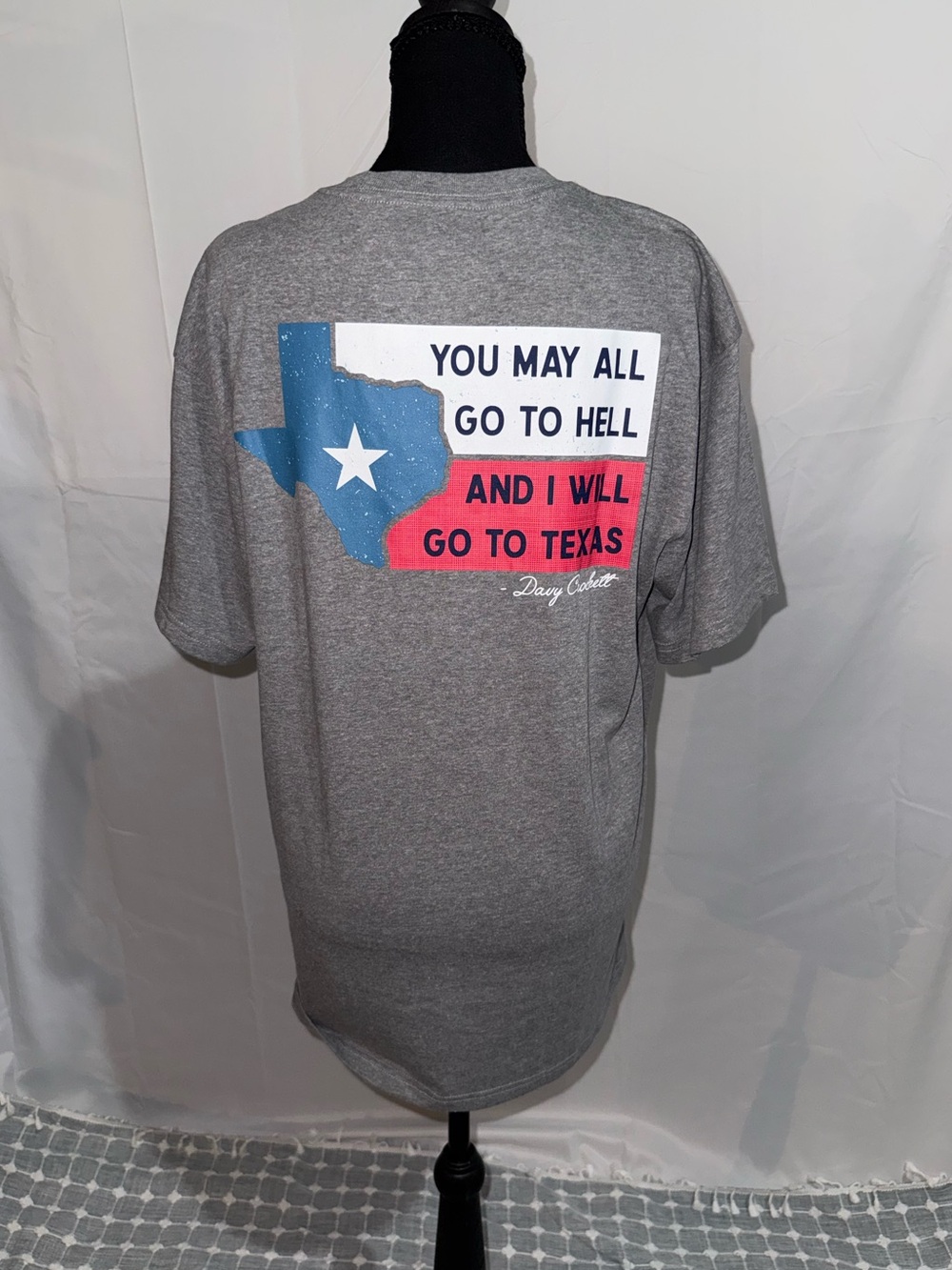 New Burlebo Gray Texas Graphic Tee - 'You May All Go To Hell'
